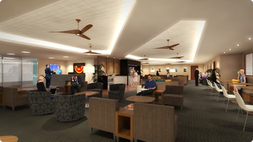 Rendering of a renovated Hawaiian Airlines Premier Club