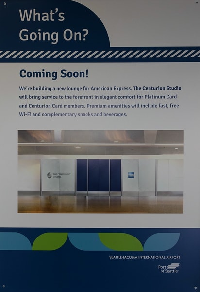American Express The Centurion Studio Lounge construction note - Seattle, WA (SEA)