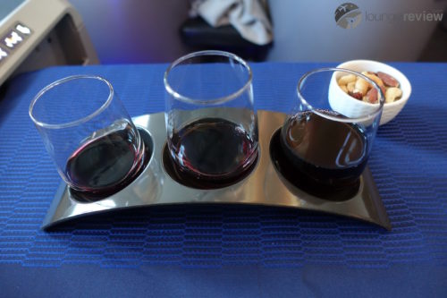United Polaris wine flight