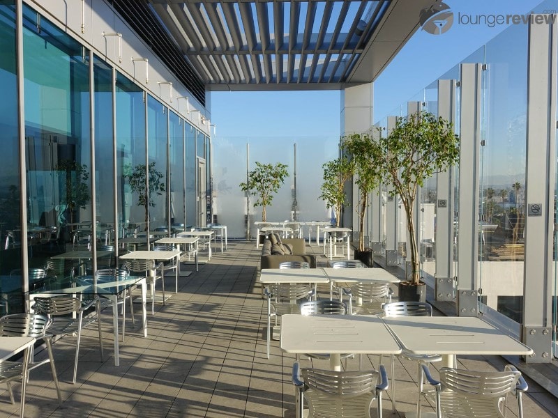 Open-air deck at the United Club LAX