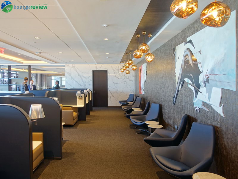 United Polaris Lounge San Francisco upper level seating area