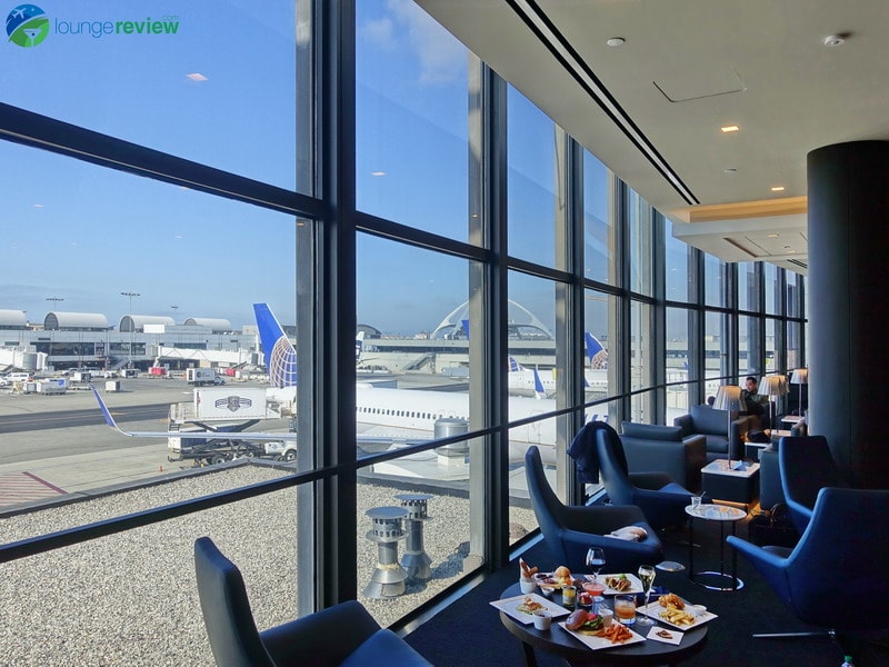 United Polaris Lounge LAX tarmac and runway views