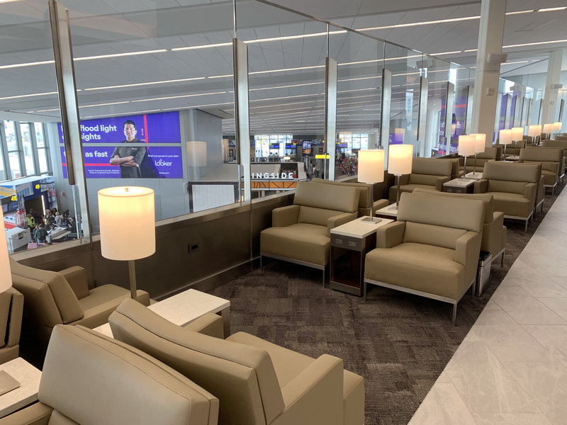 Seating area the new United Club New York LaGuardia