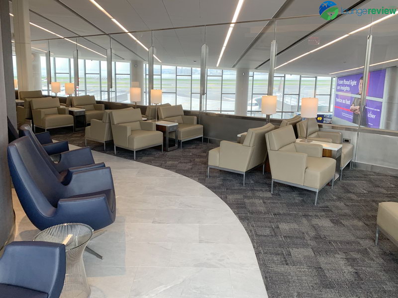 Quiet seating area at the United Club LGA