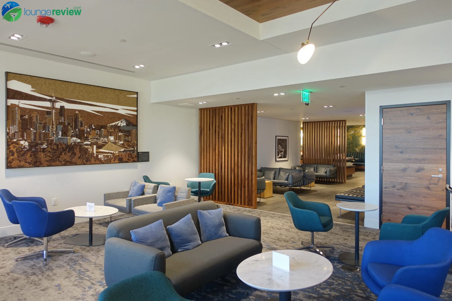 American Express Centurion Lounge SEA living room and artwork