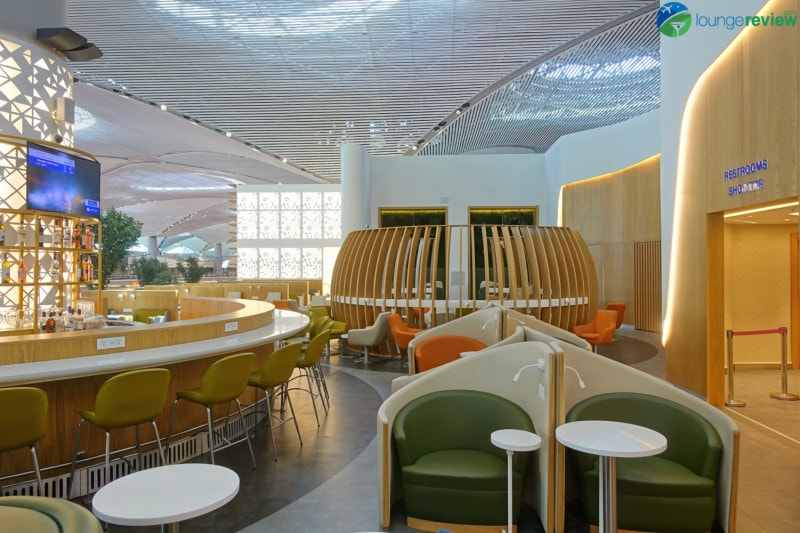 The decor of the SkyTeam Lounge incorporates local touches