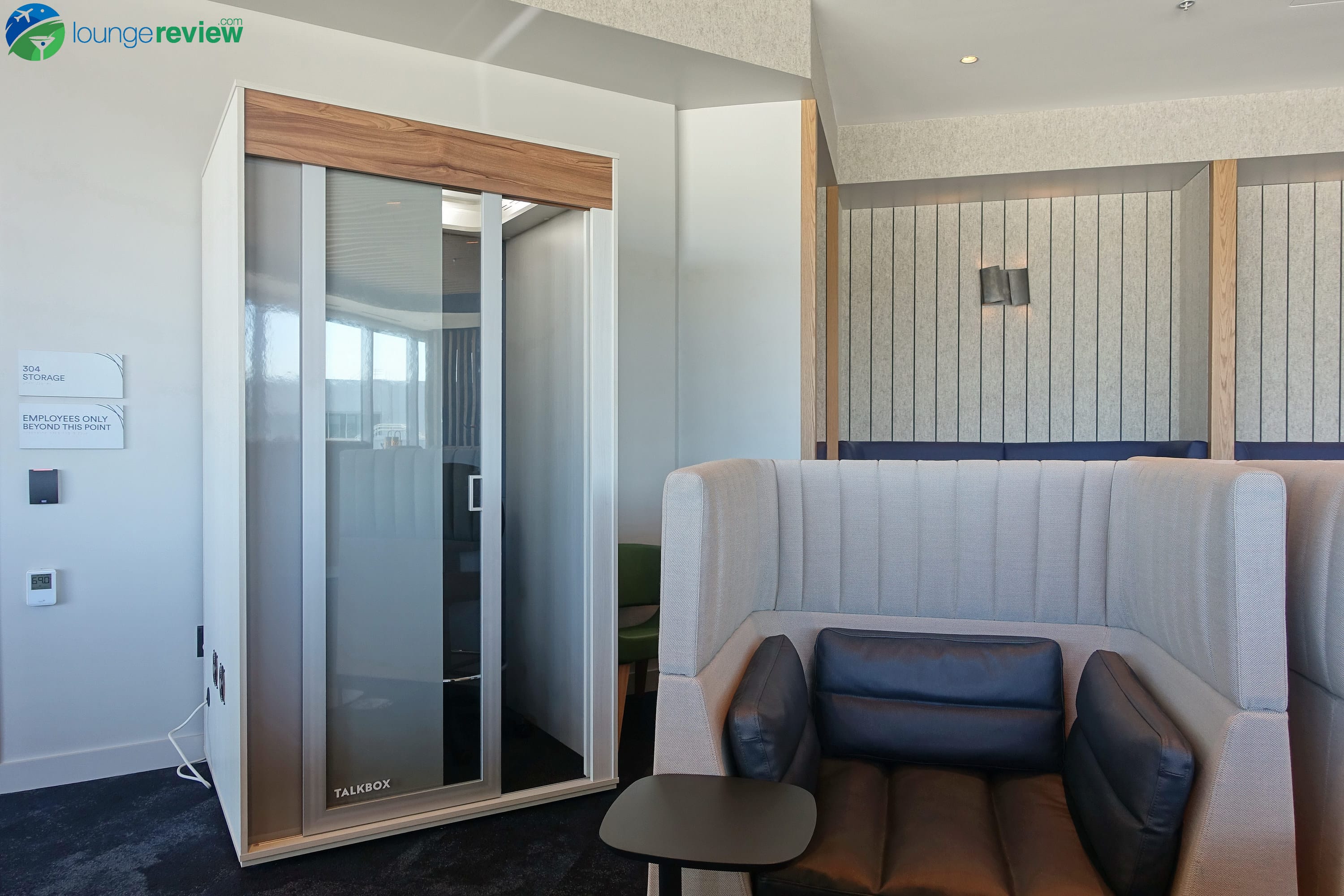 Sound-proof TalkBox booths at the Alaska Lounge SFO